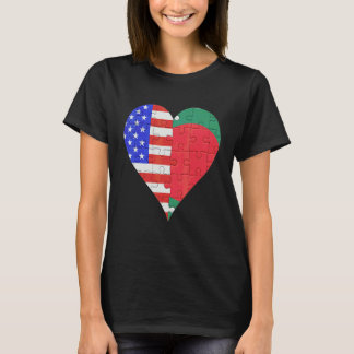American Bengali Flag Heart T-Shirt