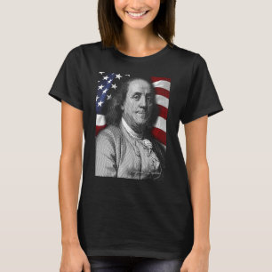 American benjamin franklin Eyes Flag Country T-Shirt