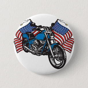 American Biker Motorcycle 6 Cm Round Badge