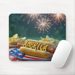 American Birthday Picnic Mouse Mat