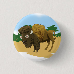 American Bison 3 Cm Round Badge