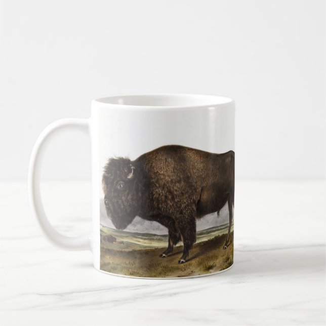 American Bison (Bos Americanus) Illustration Coffee Mug (Left)