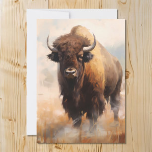 American Bison Buffalo Portrait Holiday Card