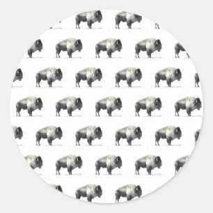 American Bison Classic Round Sticker