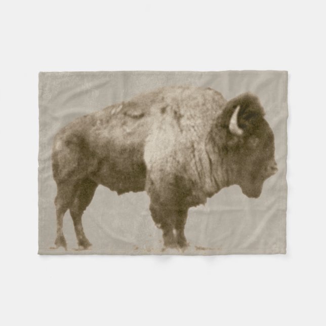 American Bison. Fleece Blanket (Front (Horizontal))