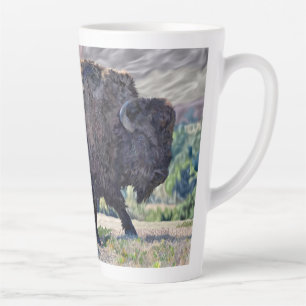 American Bison Grassland Western Wildlife Latte Mug