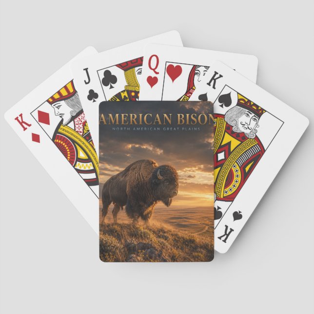 American Bison Great Plains ANIMALS Playing Cards (Back)