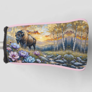 American Bison in floral valley-------- at Sunrise Golf Head Cover