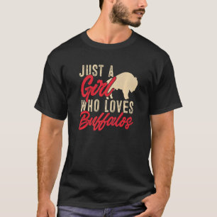 American Bison Kids Just A Girl Who Loves Buffalos T-Shirt