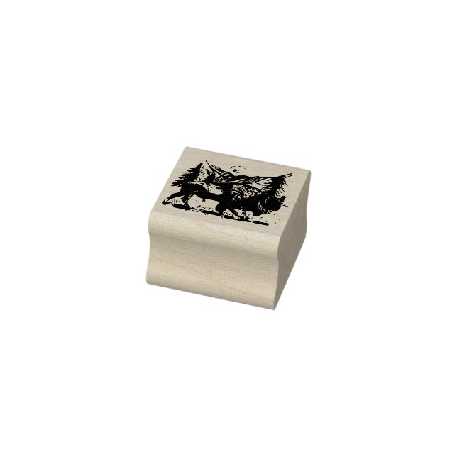 American Bison, Native American Buffalo Rubber Stamp (Stamp)