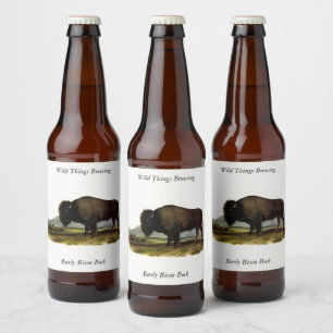 American Bison, or Buffalo (Bison bison) - Audubon Beer Bottle Label