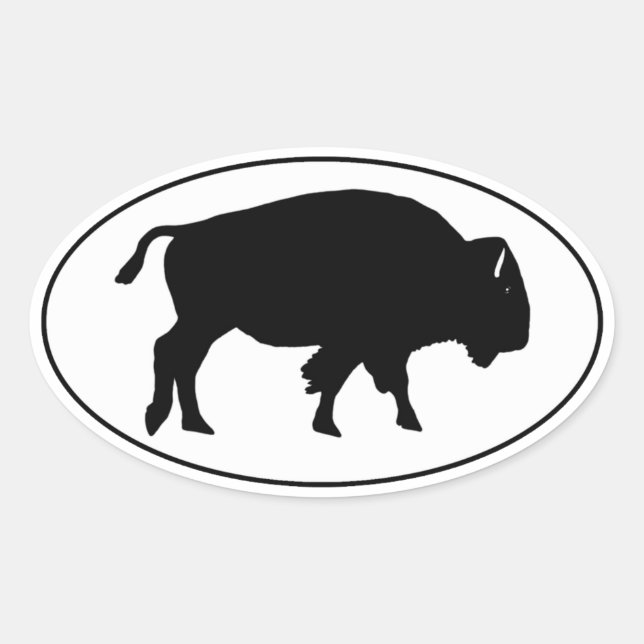 American Bison Oval Logo Oval Sticker (Front)