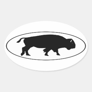 American Bison Oval Logo Oval Sticker