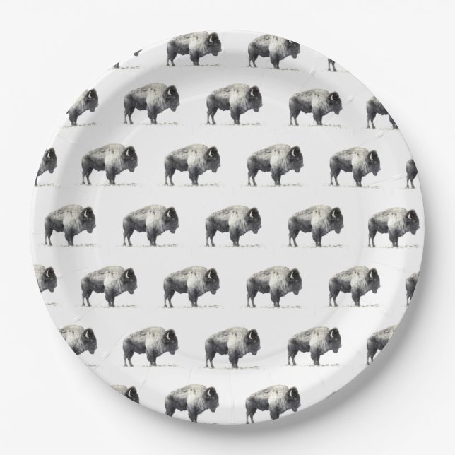 American Bison Paper Plate (Front)