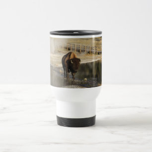 American Bison Yellowstone Wildlife Photography Travel Mug
