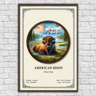 American Bison Zoology Series Poster