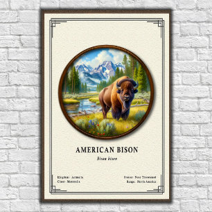 American Bison Zoology Series Poster