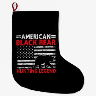 American Black Bear Hunting Legend USA Black Bear  Large Christmas Stocking