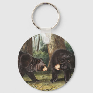 American Black Bear Ursus Americanus Illustration Key Ring
