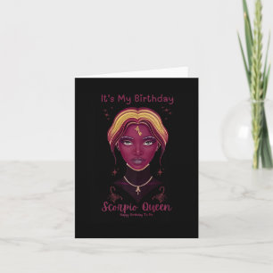 American Black Women It's My Birthday Scorpio Quee Card
