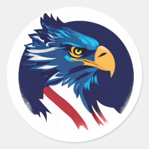 American Blad Eagle Flag   Classic Round Sticker