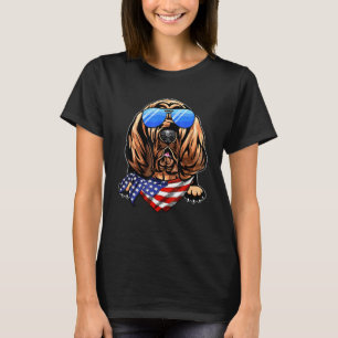 American Bloodhound Usa Flag 4th Of July T-Shirt