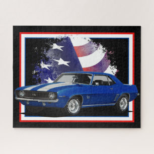 American Blue Muscle Car Jigsaw Puzzle