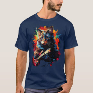 American Bobtail Playing Guitar T-Shirt