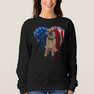 American Border Terrier Dog Heart 4th Of July Usa Sweatshirt