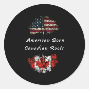 American Born Canadian Roots Classic Round Sticker