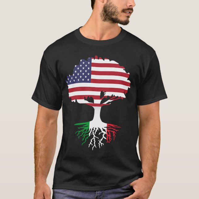 American Born Italian Roots America Grown With Ita T-Shirt (Front)