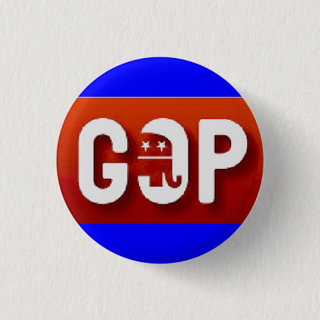 American Born Republic GOP Republican Elephant 3 Cm Round Badge (Front)