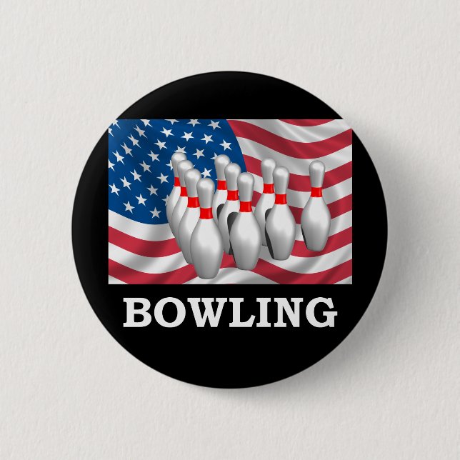 American Bowling 6 Cm Round Badge (Front)