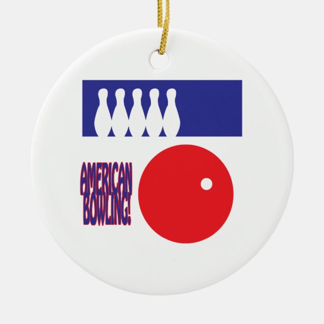 American Bowling Ceramic Tree Decoration (Front)
