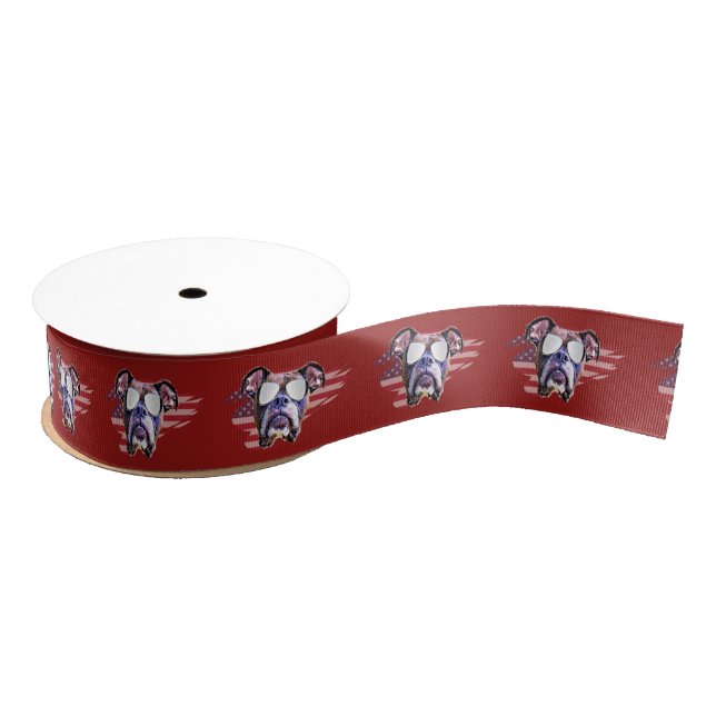 American boxer dog 1.5" Grosgrain ribbon (Spool)