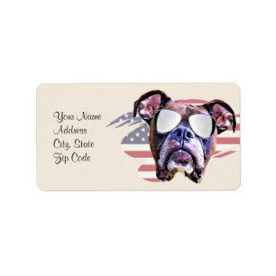 American Boxer Dog Address labels