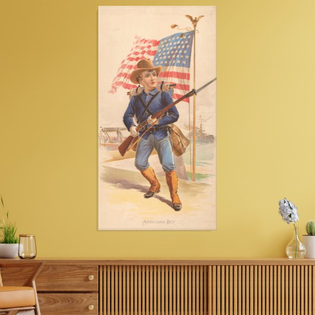 American boy  canvas print (Insitu(LivingRoom))