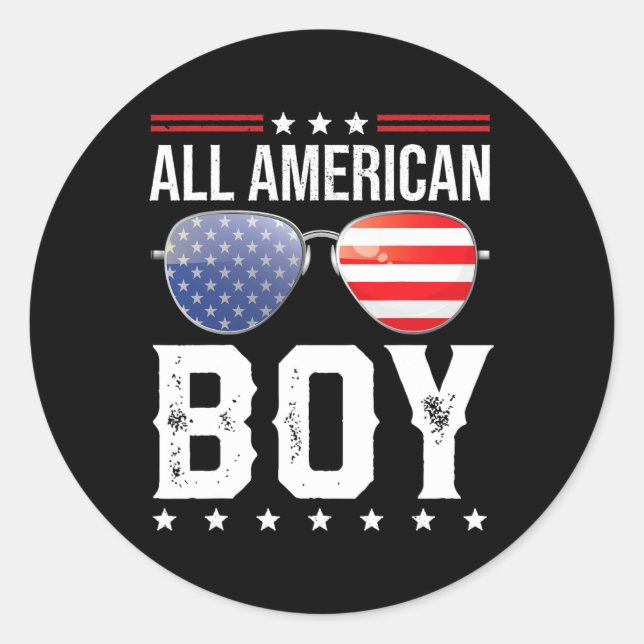American Boy Matching Family Fourth 4th Of July Am Classic Round Sticker (Front)