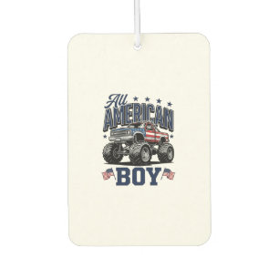 American Boy Monster Truck Vintage Patriotic Shirt Car Air Freshener