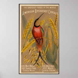 American Breakfast Food Vintage Advertisement Poster