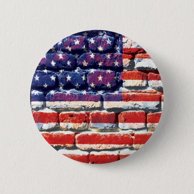 american brick 6 cm round badge (Front)