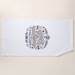 American Bride Patriotic Wedding Vector Design_1 Beach Towel
