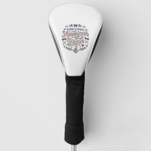 American Bride Patriotic Wedding Vector Design_1 Golf Head Cover
