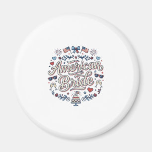 American Bride Patriotic Wedding Vector Design_1 Magnet