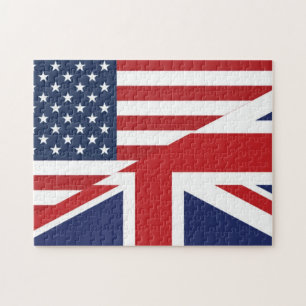 American - British Combined Flag Jigsaw Puzzle