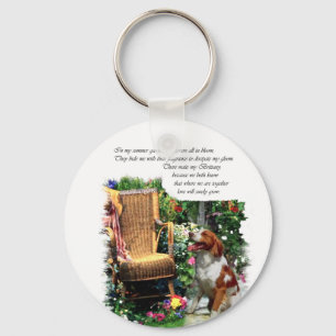 American Brittany Spaniel Art Gifts Key Ring