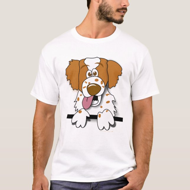 American Brittany Spaniel Cartoon Dog Shirt (Front)