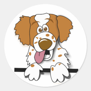 American Brittany Spaniel Cute Cartoon Dog Classic Round Sticker