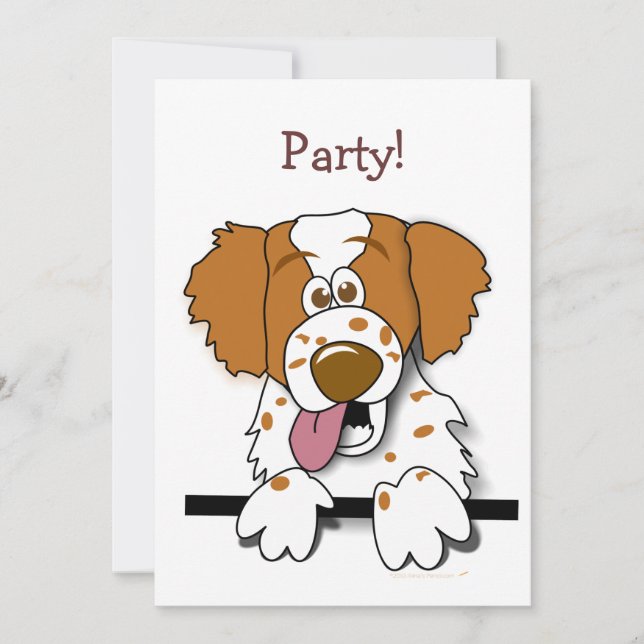 American Brittany Spaniel Cute Cartoon Dog Invitation (Front)