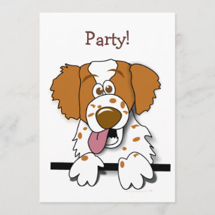 American Brittany Spaniel Cute Cartoon Dog Invitation